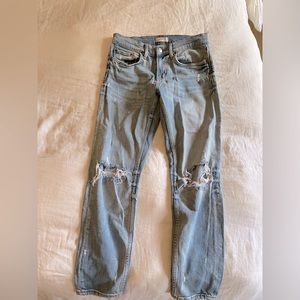 Zara Cropped Ripped Jeans
